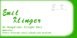 emil klinger business card